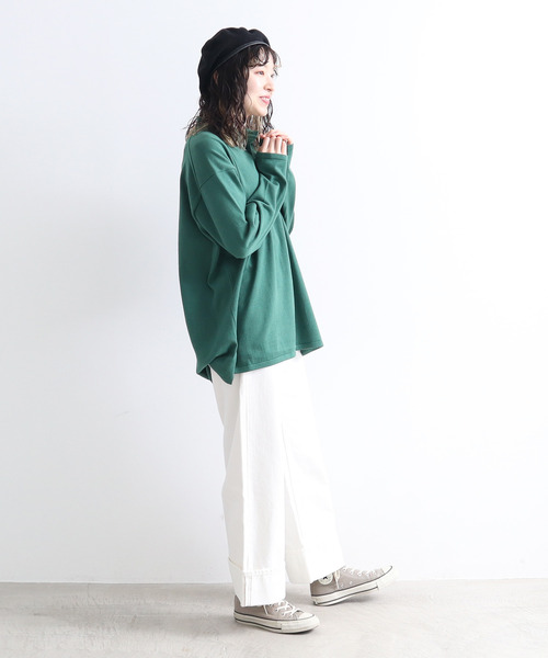 Dot＆Stripes CHILD WOMAN（ドットアンドストライプス　チャイルドウーマン）の「ルナファニットポロシャツ（ポロシャツ・レディース・ピンク/グリーン/マスタード/ブラウン/キナリ・1/2）」の18枚目の写真