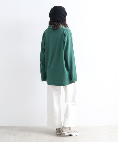 Dot＆Stripes CHILD WOMAN（ドットアンドストライプス　チャイルドウーマン）の「ルナファニットポロシャツ（ポロシャツ・レディース・ピンク/グリーン/マスタード/ブラウン/キナリ・1/2）」の19枚目の写真
