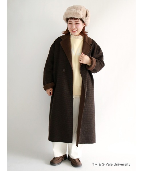 Samansa Mos2(サマンサ モスモス)の「【YALE UNIV.】裏起毛ラフカットスウェットトレーナー(Tシャツ/カットソー・レディース・イエロー/キナリ/ブルー・フリ-)」の4枚目の写真