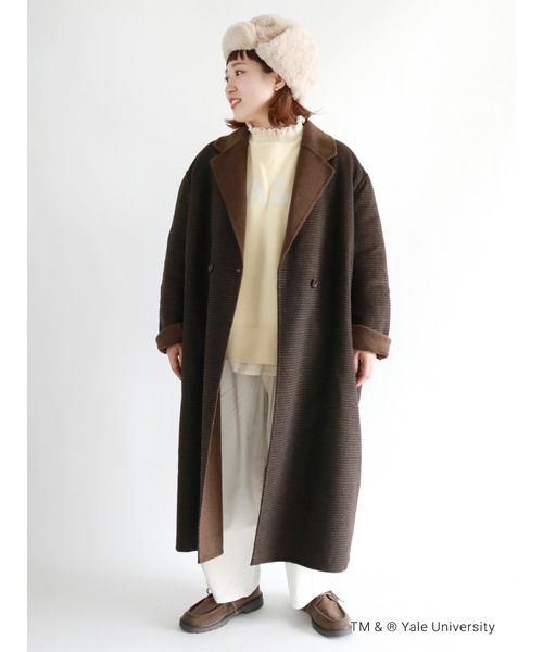 Samansa Mos2(サマンサ モスモス)の「【YALE UNIV.】裏起毛ラフカットスウェットトレーナー(Tシャツ/カットソー・レディース・イエロー/キナリ/ブルー・フリ-)」の5枚目の写真