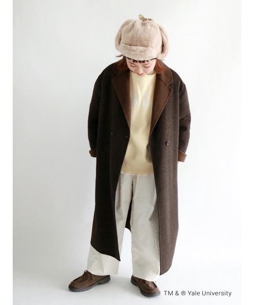 Samansa Mos2(サマンサ モスモス)の「【YALE UNIV.】裏起毛ラフカットスウェットトレーナー(Tシャツ/カットソー・レディース・イエロー/キナリ/ブルー・フリ-)」の6枚目の写真