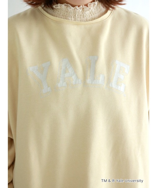 Samansa Mos2(サマンサ モスモス)の「【YALE UNIV.】裏起毛ラフカットスウェットトレーナー(Tシャツ/カットソー・レディース・イエロー/キナリ/ブルー・フリ-)」の10枚目の写真