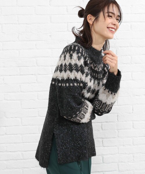 SHOO・LA・RUE（シューラルー）の「◆求心柄ニット（ニット/セーター・レディース・グレー系その他/キャメル/ベージュ系その他6・00）」の2枚目の写真