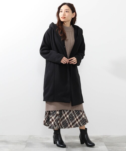 DRESKIP(ドレスキップ)の「◆【2点セット】裏ボアコート&ニットワンピースセット(その他アウター・レディース・ブラック/グレー・02/03)」の14枚目の写真