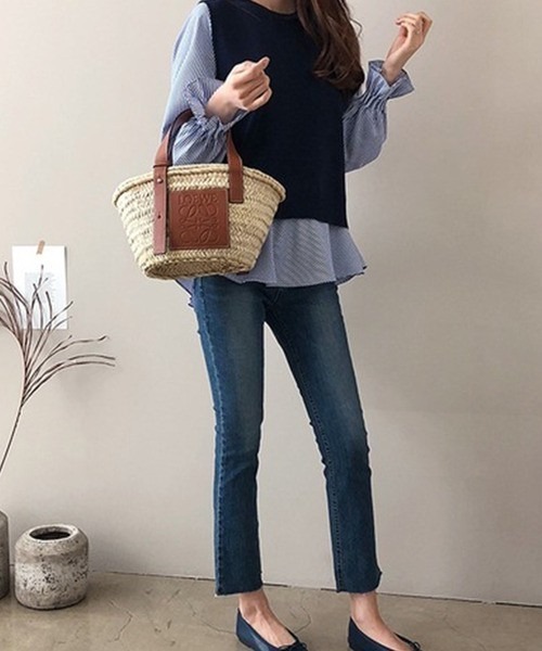 Chaco closet(チャコ クローゼット)の「ニットベストレイヤードブラウスセット(シャツ/ブラウス・レディース・ブラック/ネイビー/グレー・FREE)」の12枚目の写真