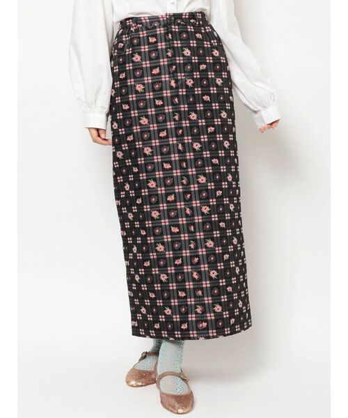 merry jenny（メリージェニー）の「check×flowerジャガードロングスカート（スカート・レディース・ピンク/ライトブルー・FREE）」の17枚目の写真