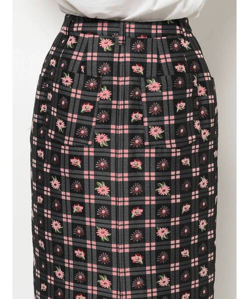merry jenny（メリージェニー）の「check×flowerジャガードロングスカート（スカート・レディース・ピンク/ライトブルー・FREE）」の5枚目の写真