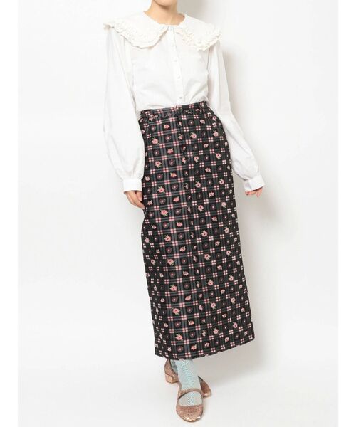 merry jenny（メリージェニー）の「check×flowerジャガードロングスカート（スカート・レディース・ピンク/ライトブルー・FREE）」の18枚目の写真