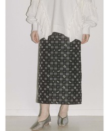 merry jenny | check×flowerジャガードロングスカート(スカート)
