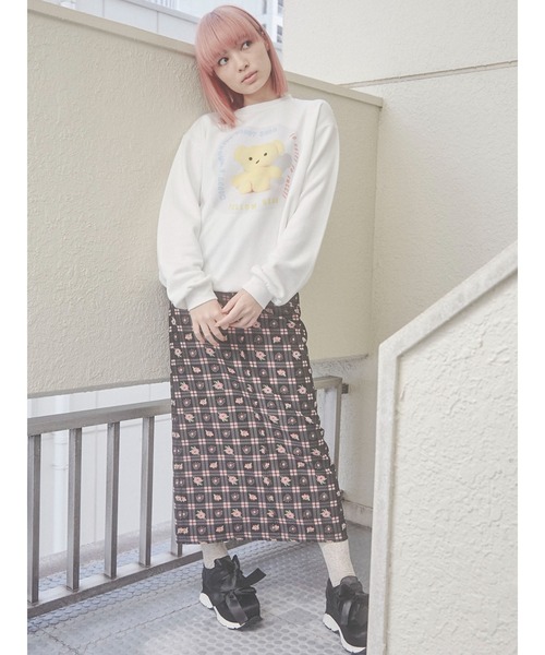 merry jenny（メリージェニー）の「check×flowerジャガードロングスカート（スカート・レディース・ピンク/ライトブルー・FREE）」の19枚目の写真