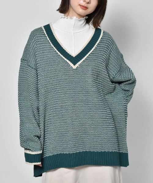 セール ラインリブ柄編みニット ニット セーター Retro Girl レトロガール のファッション通販 Zozotown