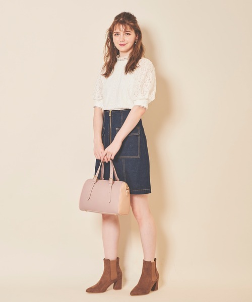 31 Sons de mode（トランテアン　ソン　ドゥ　モード）の「配色ボストンバッグ（ボストンバッグ・レディース・ベージュ/ピンク・FREE）」の12枚目の写真