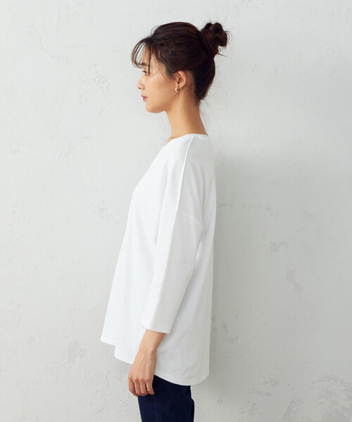 COMME CA ISM（コムサイズム）の「ドロップショルダー　Ｔシャツ（Tシャツ/カットソー・レディース・ホワイト/ブラック・MEDIUM/LARGE）」の17枚目の写真