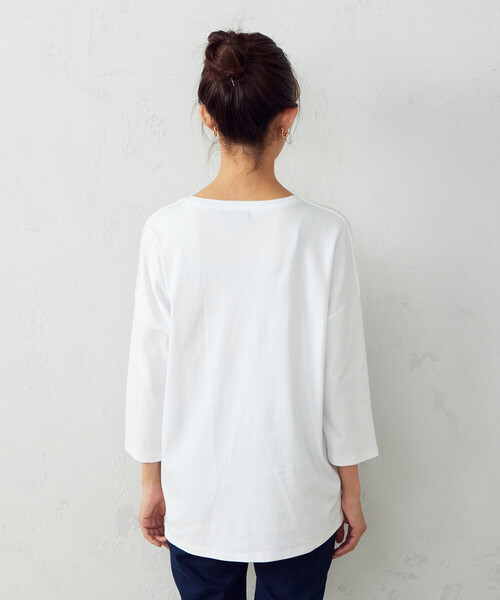 COMME CA ISM（コムサイズム）の「ドロップショルダー　Ｔシャツ（Tシャツ/カットソー・レディース・ホワイト/ブラック・MEDIUM/LARGE）」の18枚目の写真