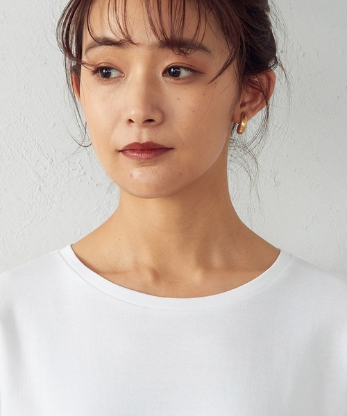 COMME CA ISM（コムサイズム）の「ドロップショルダー　Ｔシャツ（Tシャツ/カットソー・レディース・ホワイト/ブラック・MEDIUM/LARGE）」の9枚目の写真