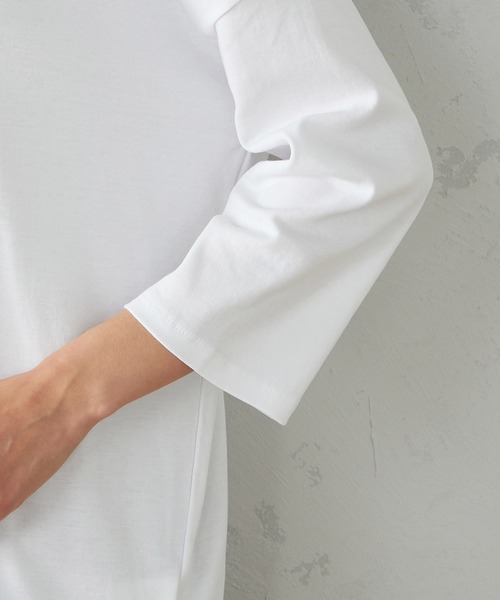 COMME CA ISM（コムサイズム）の「ドロップショルダー　Ｔシャツ（Tシャツ/カットソー・レディース・ホワイト/ブラック・MEDIUM/LARGE）」の10枚目の写真