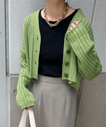 feepur | ワイドリブショート丈カーディガン(カーディガン/ボレロ)