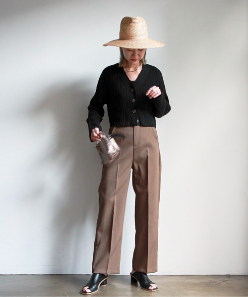 feepur（フェピュール）の「ワイドリブショート丈カーディガン（カーディガン/ボレロ・レディース・オフホワイト/ブラック/ベージュ/オリーブ/オレンジ・MEDIUM）」の22枚目の写真