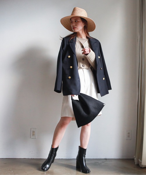 feepur（フェピュール）の「ワイドリブショート丈カーディガン（カーディガン/ボレロ・レディース・オフホワイト/ブラック/ベージュ/オリーブ/オレンジ・MEDIUM）」の9枚目の写真