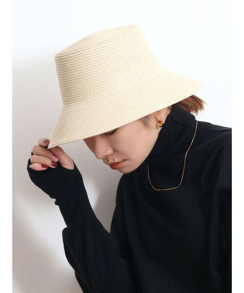 Ungrid（アングリッド）の「雑材デザインHAT（ハット・レディース・ブラック/ベージュ・FREE）」の6枚目の写真
