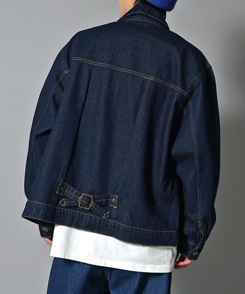 JOKER（ジョーカー）の「10ozビッグシルエットGジャン ジャケット デニム風ジャケット メンズ 春服（デニムジャケット・メンズ・ブラック/ライトブルー/キナリ/インディゴブルー・M/L）」の9枚目の写真