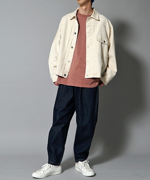 JOKER（ジョーカー）の「10ozビッグシルエットGジャン ジャケット デニム風ジャケット メンズ 春服（デニムジャケット・メンズ・ブラック/ライトブルー/キナリ/インディゴブルー・M/L）」の8枚目の写真