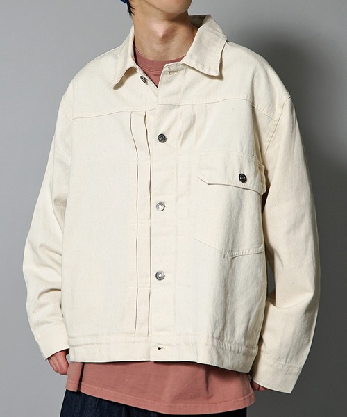 JOKER（ジョーカー）の「10ozビッグシルエットGジャン ジャケット デニム風ジャケット メンズ 春服（デニムジャケット・メンズ・ブラック/ライトブルー/キナリ/インディゴブルー・M/L）」の11枚目の写真