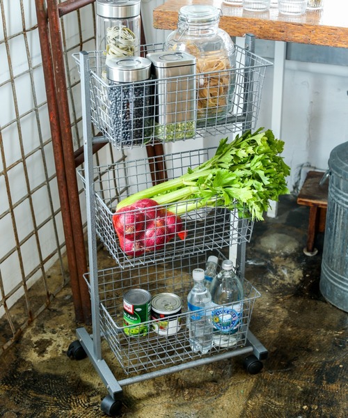 WIRE RACK WITH CASTORS/キャスター付き ワイヤーラック（収納グッズ