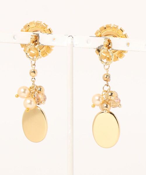 tone(トーン)の「【RosraiE】レディカメオ ラインストーン&パール ピアス(MA)(ピアス(両耳用)・レディース・ゴールド・FREE)」の3枚目の写真