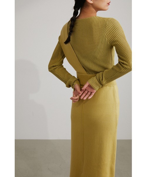 STYLEMIXER（スタイルミキサー）の「ワンショルダーニットスカート（スカート・レディース・ライトグリーン/ライトベージュ・SMALL/MEDIUM）」の5枚目の写真