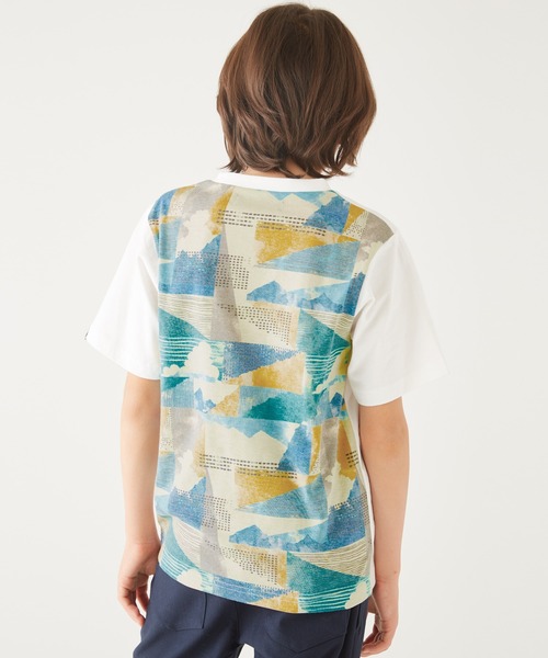 KRIFF MAYER Kid's Collection(クリフメイヤーキッズコレクション)の「親子総柄転写PT半袖T(Tシャツ/カットソー・キッズ・グリーン/オフホワイト/チャコール・140/150/120/170/160/130)」の1枚目の写真