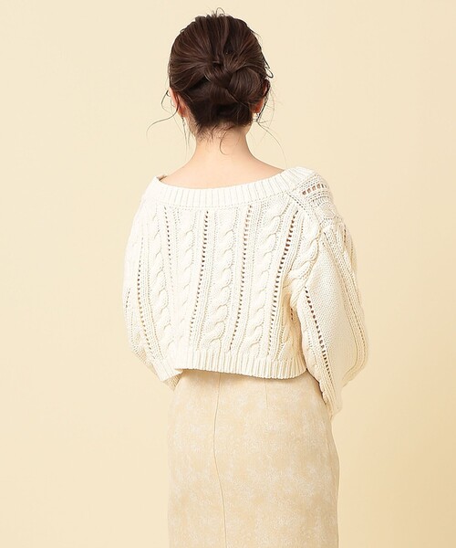 DEICY デイシー ケーブル網リボンニットタートルネック