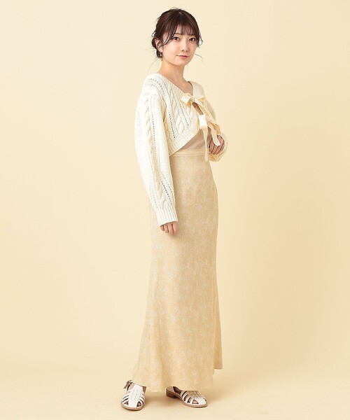 DEICY（デイシー）の「ケーブルリボンボレロ（ニット/セーター・レディース・グレー/オフホワイト/ピンク・FREE）」の18枚目の写真