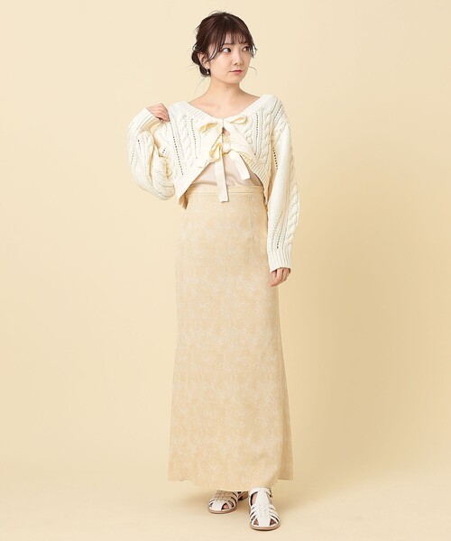 DEICY（デイシー）の「ケーブルリボンボレロ（ニット/セーター・レディース・グレー/オフホワイト/ピンク・FREE）」の19枚目の写真