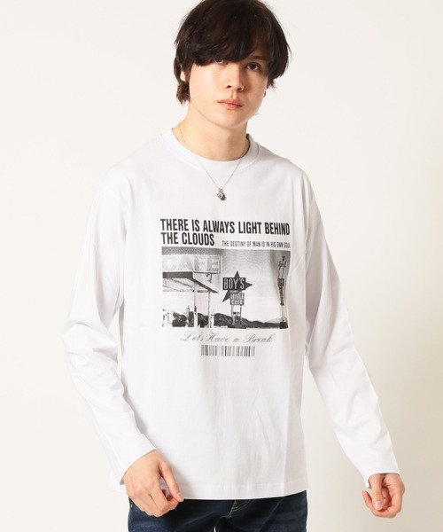 ARCADE(アーケード)の「フォトプリント ロンT Tシャツ 長袖(Tシャツ/カットソー・メンズ・ブラック系2/ブラック系1/ホワイト系2/モーブ系3/モーブ系2/グレー系3/モーブ系1/グレー系2/ホワイト系3/ホワイト系1/グレー系1/ブラック系3・L/M/LL)」の3枚目の写真