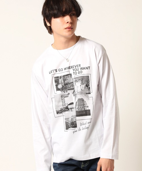 ARCADE(アーケード)の「フォトプリント ロンT Tシャツ 長袖(Tシャツ/カットソー・メンズ・ブラック系2/ブラック系1/ホワイト系2/モーブ系3/モーブ系2/グレー系3/モーブ系1/グレー系2/ホワイト系3/ホワイト系1/グレー系1/ブラック系3・L/M/LL)」の4枚目の写真