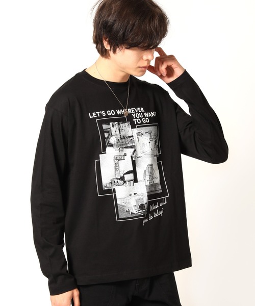 ARCADE(アーケード)の「フォトプリント ロンT Tシャツ 長袖(Tシャツ/カットソー・メンズ・ブラック系2/ブラック系1/ホワイト系2/モーブ系3/モーブ系2/グレー系3/モーブ系1/グレー系2/ホワイト系3/ホワイト系1/グレー系1/ブラック系3・L/M/LL)」の7枚目の写真