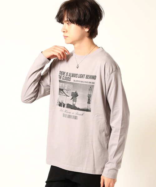 ARCADE(アーケード)の「フォトプリント ロンT Tシャツ 長袖(Tシャツ/カットソー・メンズ・ブラック系2/ブラック系1/ホワイト系2/モーブ系3/モーブ系2/グレー系3/モーブ系1/グレー系2/ホワイト系3/ホワイト系1/グレー系1/ブラック系3・L/M/LL)」の11枚目の写真