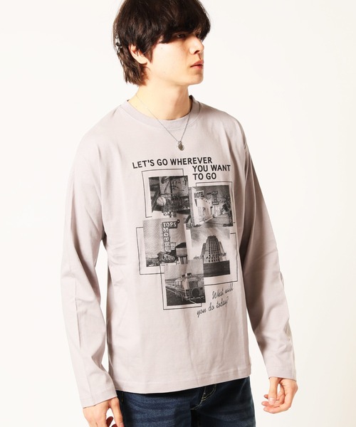 ARCADE(アーケード)の「フォトプリント ロンT Tシャツ 長袖(Tシャツ/カットソー・メンズ・ブラック系2/ブラック系1/ホワイト系2/モーブ系3/モーブ系2/グレー系3/モーブ系1/グレー系2/ホワイト系3/ホワイト系1/グレー系1/ブラック系3・L/M/LL)」の12枚目の写真