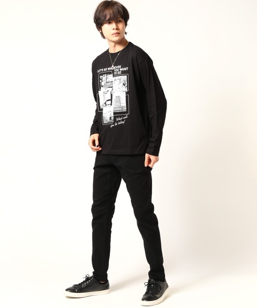ARCADE(アーケード)の「フォトプリント ロンT Tシャツ 長袖(Tシャツ/カットソー・メンズ・ブラック系2/ブラック系1/ホワイト系2/モーブ系3/モーブ系2/グレー系3/モーブ系1/グレー系2/ホワイト系3/ホワイト系1/グレー系1/ブラック系3・L/M/LL)」の16枚目の写真