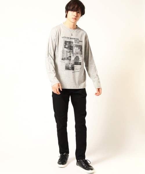 ARCADE(アーケード)の「フォトプリント ロンT Tシャツ 長袖(Tシャツ/カットソー・メンズ・ブラック系2/ブラック系1/ホワイト系2/モーブ系3/モーブ系2/グレー系3/モーブ系1/グレー系2/ホワイト系3/ホワイト系1/グレー系1/ブラック系3・L/M/LL)」の19枚目の写真