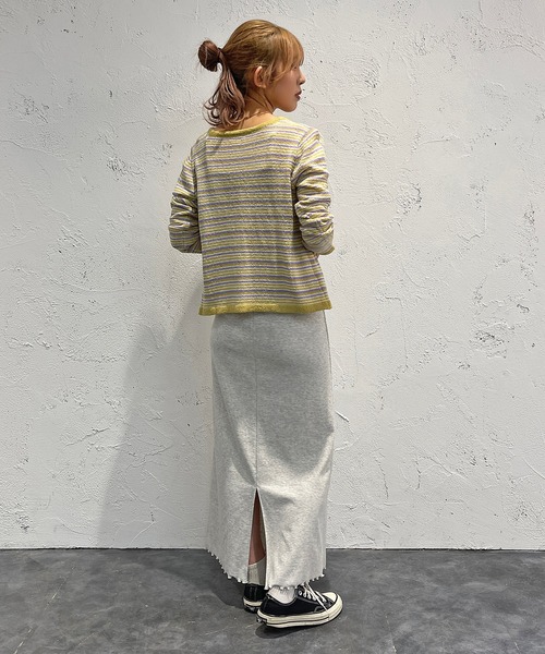 apres jour mignon(アプレジュールミニョン)の「ループヤーンマルチボーダーカーディガン【ZOZOTOWN限定アイテム】(ニット/セーター・レディース・ブラック系その他/グリーン系その他/イエロー系その他・X-LARGE/フリー)」の13枚目の写真
