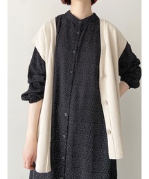 Samansa Mos2 blue | ミラノリブニットベスト(ベスト)