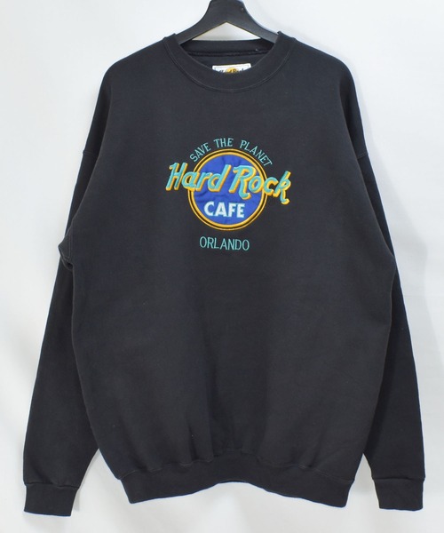 VINTAGE(ヴィンテージ)の「【ヴィンテージ古着】Hard Rock CAFE/ハードロックカフェ ロゴ 刺繍 スウェット USA製(スウェット・メンズ・ブラック・X-LARGE)」の1枚目の写真