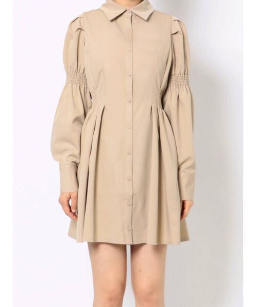 EMODA（エモダ）の「アームショルダーミニワンピース（ワンピース・レディース・ブラック/ベージュ/グレー・FREE）」の10枚目の写真