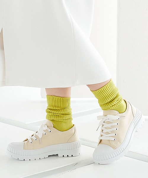 KOBE LETTUCE(コウベレタス)の「厚底タンクソールキャンバススニーカー(スニーカー・レディース・ホワイト/ベージュ/ブラック/アイボリー・LL/M/L/S)」の3枚目の写真