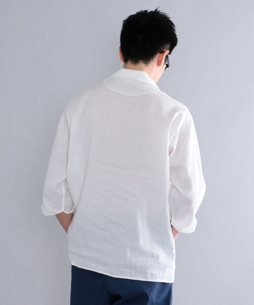 シップス SHIPS Safilin 長袖シャツ 麻 リネン ゆったり ローズ SHIPS（シップス）の「SHIPS: SOLOTEX(R) サフィランリネン