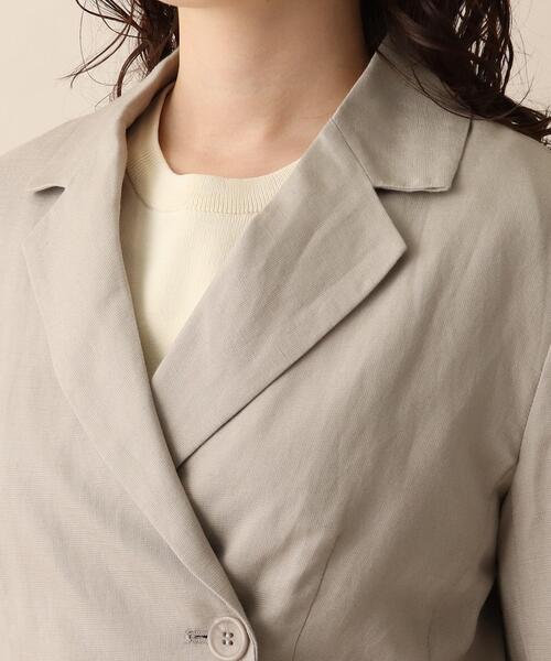 OPAQUE.CLIP（オペークドットクリップ）の「◆麻混ショートジャケット（テーラードジャケット・レディース・ライトグレー/ブラック・38）」の5枚目の写真