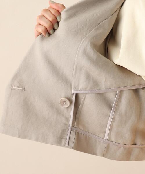 OPAQUE.CLIP（オペークドットクリップ）の「◆麻混ショートジャケット（テーラードジャケット・レディース・ライトグレー/ブラック・38）」の3枚目の写真