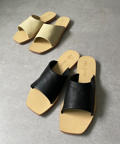 CIAOPANIC（チャオパニック）の「【SOL SANA/ソルサナ】BRETT SLIDEサンダル（サンダル・レディース・ブラック/ベージュ・37/23.5cm/38/24.5cm）」の4枚目の写真